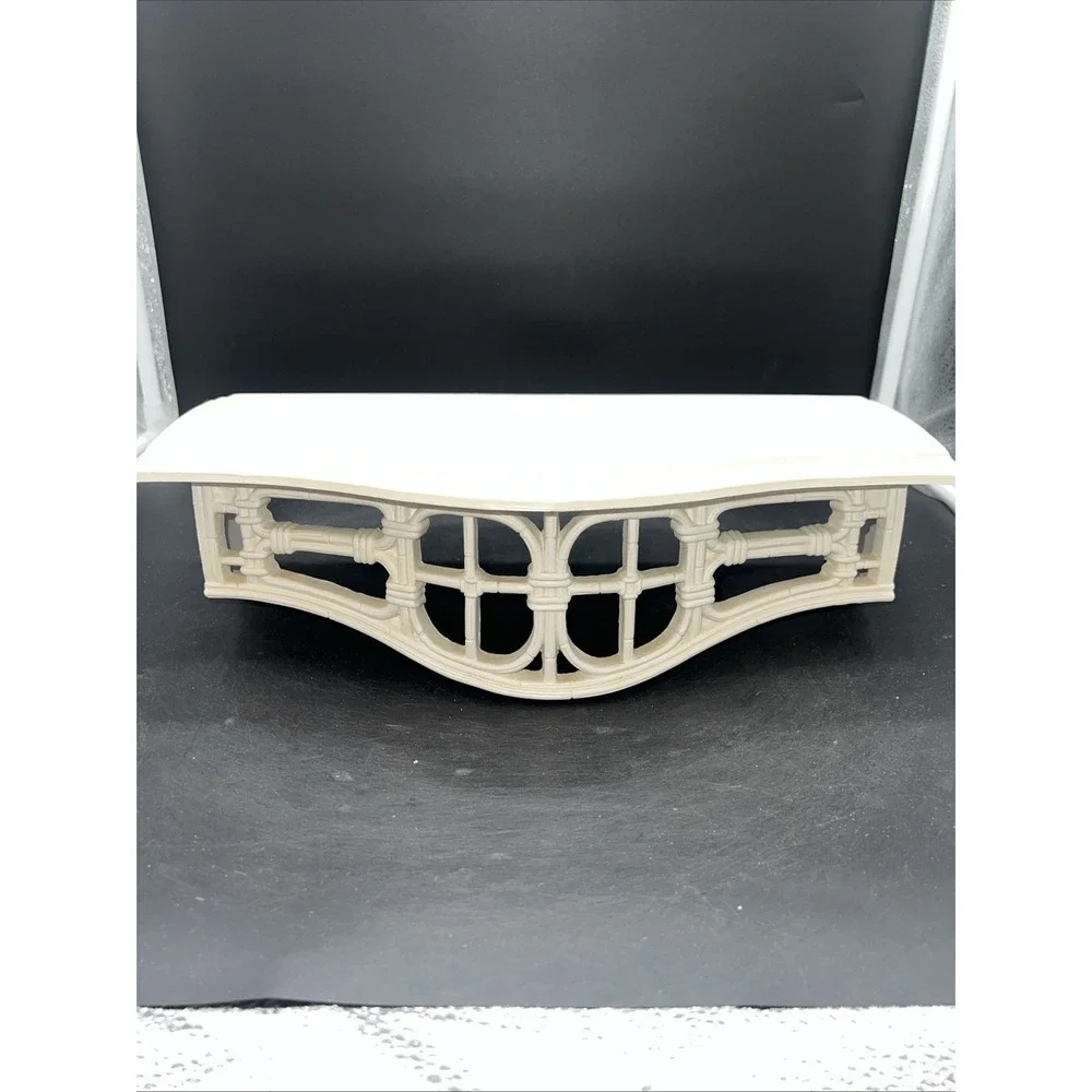 Vintage 1980's Homco Wall Shelf White Rattan Bamboo Wicker Plastic 3067 Retro
